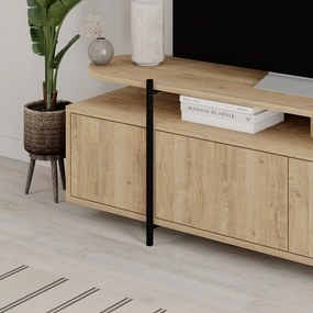 TV stolík v dekore duba v prírodnej farbe 160x48 cm Hinoa – Marckeric