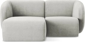 Svetlosivá ženilková rohová pohovka (ľavý roh/s leňoškou) Lani – Makamii