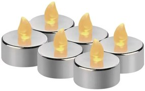 LED sviečky (6 ks) strieborné