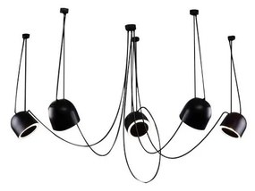 Shilo 9038 - Luster na lanku DOHAR 5xE14/15W/230V pavúk čierna