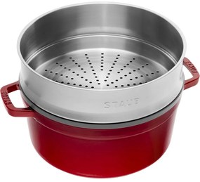 Staub Hrniec STAUB okrúhly 26 cm červený s parákom 5,2l