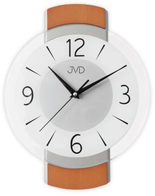 Drevené sklenené tiché hodiny JVD NS22018/41, 35cm
