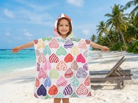 Detské pončo SRDIEČKA farebné Rozmer: 60 x 120 cm