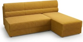 Rozkladacia obojstranná sedacia súprava do L TAVERO SLIM 201x140 cm, horčicová