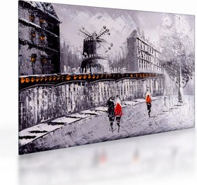 Sklenený obraz - Olejomaľba mesta II. (70x50 cm)