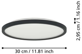Eglo 901463-LED RGBW St. kúpeľ. svietidlo ROVITO-Z 13,9W/230V pr.30cm IP44 čierna