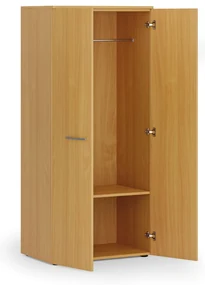 Kancelárska šatníková skriňa PRIMO WOOD, 1 polica, šatníková tyč, 800 x 500 x 1781 mm, buk