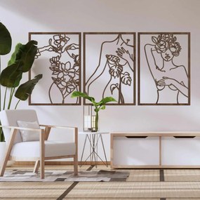 SENTOP | Trojdielna nástenná dekorácia ženy – Moderné art umenie | SENTOP HDF0480