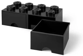 Čierny úložný box s dvoma zásuvkami LEGO®