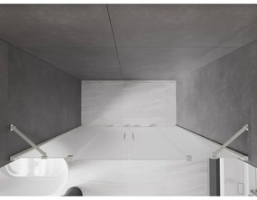 Mexen Velar Duo, posuvné sprchové dvere do otvoru 170 cm, 8mm sklo námraza, brúsená oceľ, 871-170-000-32-97