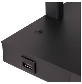 Lucide 30295/01/30 - Stmievateľná stolná lampa GREGORY 1xE27/60W/230V USB čierna