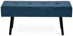Noela Zamatová lavica s čiernou podnožou MOZA modrá