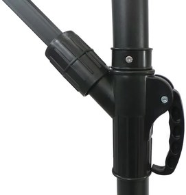 Závesný slnečník s LED solárnym osvetlením BestBerg BBHU-12 / 300 cm / zelená