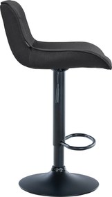 Barová stolička Vonore - látka, čierny rám - Tmavo sivá