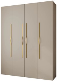 Šatníková skriňa 180 cm Carmela 50-2 (kašmír + zlatá). Akcia -20%. Vlastná spoľahlivá doprava až k Vám domov. 1126756