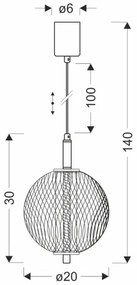 LED závesný luster na lanku PUMA LED/10W/230V pr. 20 cm čierny