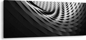Abstraktný obraz - čiernobiela špirála (120x50 cm)