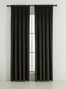 Zamatové zatemňovacie závesy Cesar sivohnedé - 140 x 280 cm (2ks) - riasiaca stuha