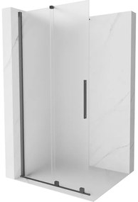 Mexen Velar, sprchová zástena s posuvnými dverami Walk-in 110 x 200 cm, 8mm sklo námraza, grafit brúsený, 871-110-000-33-66