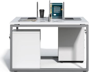 Kancelárska zostava 2 osoby Houseland Prime Max 01 120 cm biela