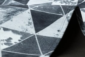 Koberec PATCHWORK 21722 sivý - imitácia kože krava, trojuholníky