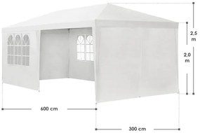 InternetovaZahrada Párty stan 3x6 m - biela