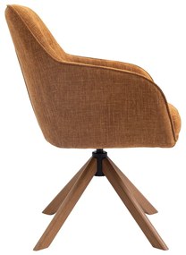 Oranžové čalúnené jedálenské kreslá v súprave 2 ks Avola – Unique Furniture