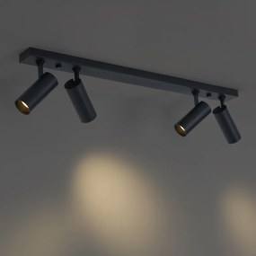 Moderné stropné svietidlo čierne vrátane LED stmievateľné 4-svetlá - Tate