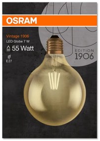 LED žiarovka E27 G125 7W = 55W 725lm 2500K Warm OSRAM Vintage 1906 Globe