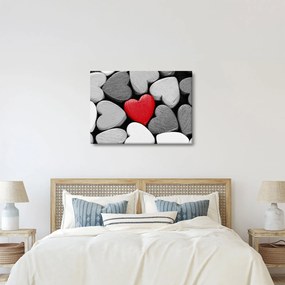Obraz drevených srdiečok (70x50 cm)