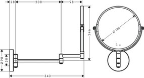 Hansgrohe Logis Universal, kozmetické zrkadlo, chrómová, HAN-73561000