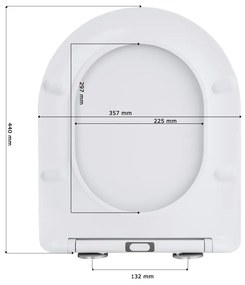 Gamma Magro, toaletné WC sedátko 438x361mm z duroplastu s pomalým zatváraním, biela, GMA-MAGRO