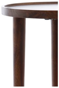 Okrúhly odkladací stolík z masívu akácie ø 49 cm Qiano – Light &amp; Living