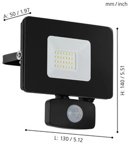 Eglo 97461 - LED Reflektor so senzorom FAEDO 3 LED/20W/230V