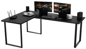 Počítačový rohový stôl VINI, 200/135x76x65, čierna