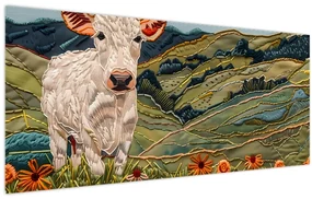 Obraz - Imitácia pleteného motívu (120x50 cm)