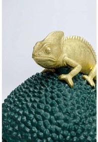 Chameleon dóza zelená/zlatá 34 cm