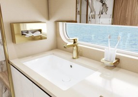 Hansgrohe AddStoris, nádobka na ústnu hygienu, leštený vzhľad zlata, HAN-41749990