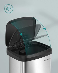 Odpadkový koš Wide stříbrný