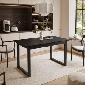 ROZKLADACÍ JEDÁLENSKÝ STÔL DANILO ČIERNY + ČIERNE U NOHY 140 / 195 cm