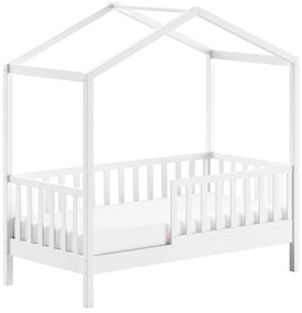 Biela domčeková detská posteľ z borovicového dreva s roštom 70x140 cm DALLAS – Vipack
