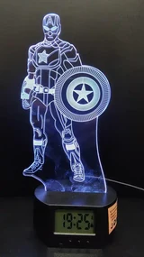 3Dmix 3DL-SMRT034 – 3D LED nočná lampa - Kapitán Amerika (Captain America) (Smart)