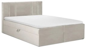 Béžová zamatová dvojlôžková posteľ Mazzini Beds Afra, 160 x 200 cm