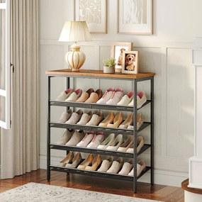 Botník Vasagle Melas 81 cm černý/hnědý