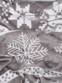 Deka mikroplyš 150 × 200 cm – Vianoce sivé