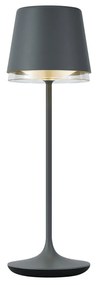 Stolná lampa tmavosivá vrátane LED IP65 nabíjateľná s nabíjacou stanicou - Bass