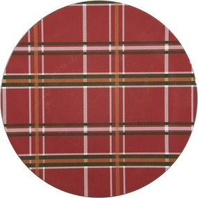 Zelený károvaný servírovací tanier - Ø 33*1 cm
