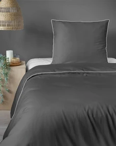 Dekorstudio Elegantné posteľné obliečky s lemovkou PURE v tmavosivej farbe