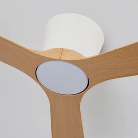 ZEVENTI - LED stropný ventilátor AUREX LED/24W/230V Wi-Fi Tuya biela/dub + diaľkový ovládač
