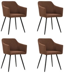 Jedálenské stoličky 4 ks, hnedé, látka 3065674